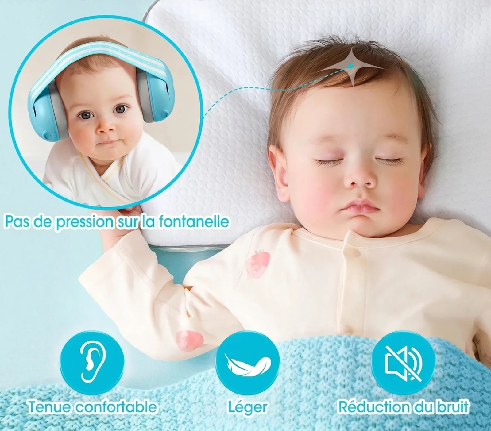 Casque antibruit bébé bandeau